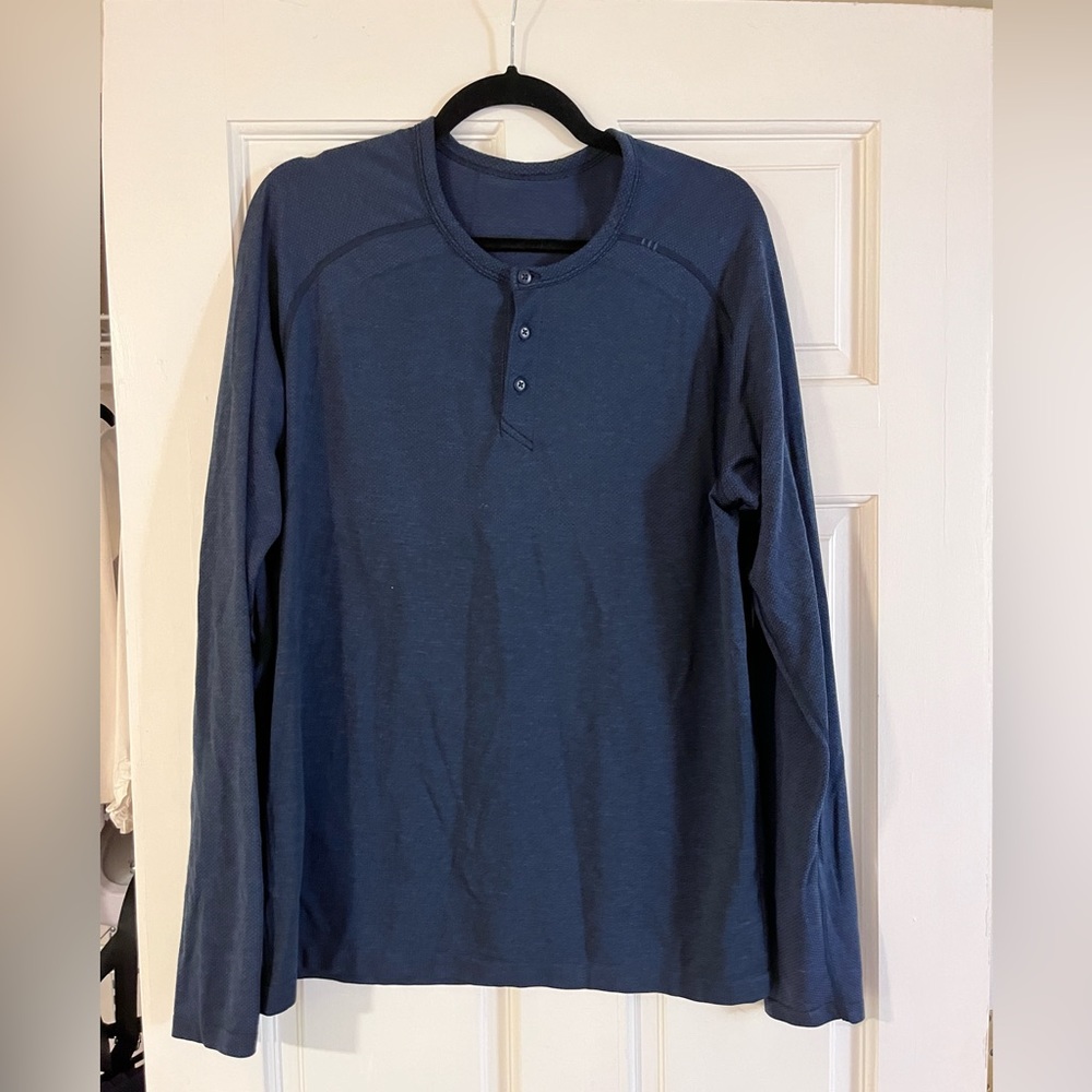 Lululemon Metal Vent Henley Long Sleeve - True Navy